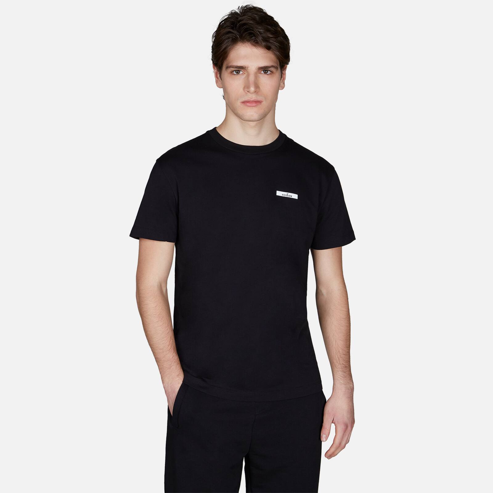 T Shirt Black For Man Kqmb3422300tjyxzb999 Hogan